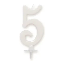 BOUGIE ANNIVERSAIRE GÉANTE BLANCHE - CHIFFRE 5