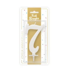 BOUGIE ANNIVERSAIRE GÉANTE BLANCHE - CHIFFRE 7