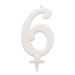 BOUGIE ANNIVERSAIRE GÉANTE BLANCHE - CHIFFRE 6
