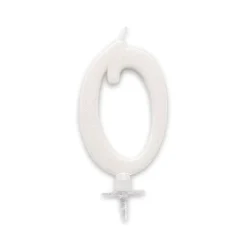 BOUGIE ANNIVERSAIRE GÉANTE BLANCHE - CHIFFRE 0