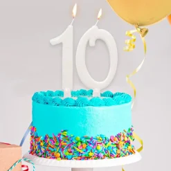 BOUGIE ANNIVERSAIRE GÉANTE BLANCHE - CHIFFRE 0