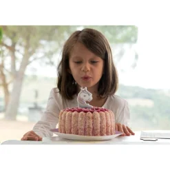 BOUGIE ANNIVERSAIRE LICORNE ARC-EN-CIEL 4.7X7.CM