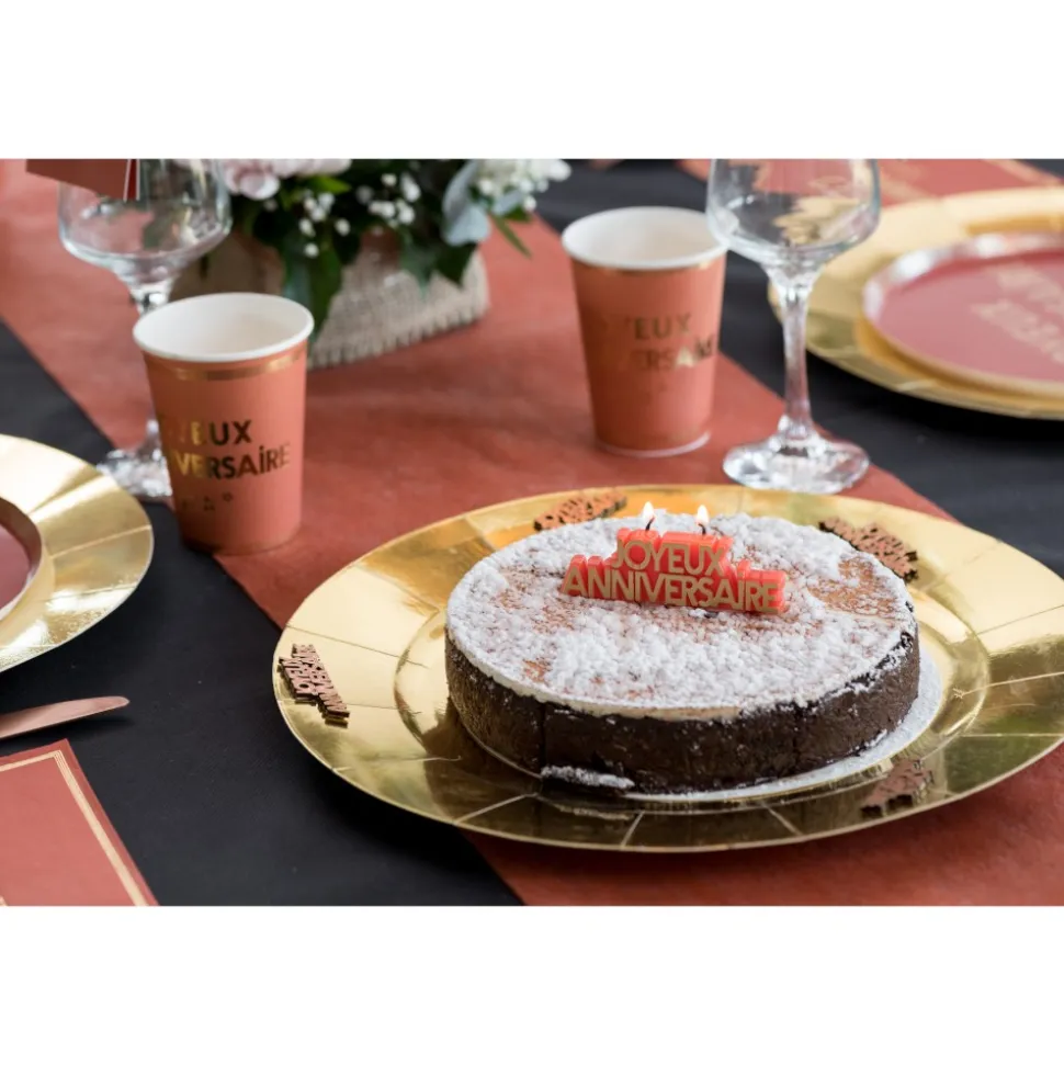 BOUGIE ANNIVERSAIRE STAR 8X7CM TERRACOTTA