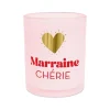 BOUGIE BOUGEOIR VERRE MARRAINE CHÉRIE 7.5CM ROSE
