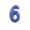 BOUGIE CHIFFRE 6 ANNIVERSAIRE 7CM PAILLETÉ BLEU