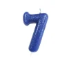 BOUGIE CHIFFRE 7 ANNIVERSAIRE 7CM PAILLETÉ BLEU
