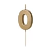 BOUGIE CHIFFRE 0 CIRE ANNIVERSAIRE 4.5CM OR