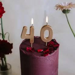 BOUGIE CHIFFRE 0 CIRE ANNIVERSAIRE 4.5CM OR