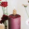 BOUGIE CHIFFRE 8 CIRE ANNIVERSAIRE 4.5CM OR