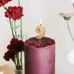 BOUGIE CHIFFRE 9 CIRE ANNIVERSAIRE 4.5CM OR