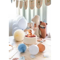 BOUGIE CHIFFRE 1 CIRE DÉCO OURS PELUCHE 7CM BEIGE