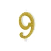 BOUGIE CHIFFRE 9 CIRE PAILLETTES 10CM OR