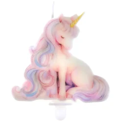 BOUGIE CIRE LICORNE MAGIQUE 7.5X7CM ROSE
