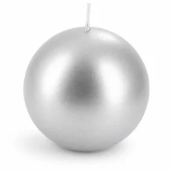 BOUGIE CIRE SPHÈRE 23 H 80MM ARGENT