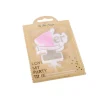 BOUGIE 1ER ANNIVERSAIRE ROSE BOBÈCHE 10X8CM