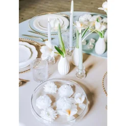 BOUGIE FLOTTANTE CIRE DÉCO PIVOINE 8X4CM BLANC