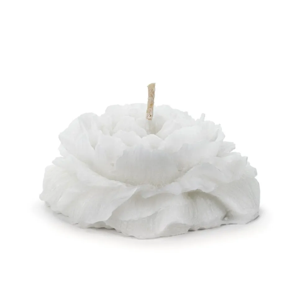 BOUGIE FLOTTANTE CIRE DÉCO PIVOINE 8X4CM BLANC