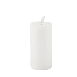 BOUGIE LED CYLINDRIQUE CIRE BRILLANT 15X7CM BLANC