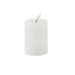BOUGIE LED CYLINDRIQUE CIRE BRILLANT 10X7CM BLANC