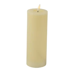 BOUGIE LED CYLINDRIQUE CIRE BRILLANT 20X7CM IVOIRE