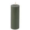 BOUGIE LED CYLINDRIQUE CIRE BRILLANT 20X7CM SAUGE