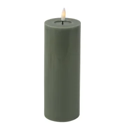 BOUGIE LED CYLINDRIQUE CIRE BRILLANT 20X7CM SAUGE
