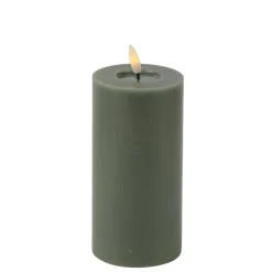 BOUGIE LED CYLINDRIQUE CIRE BRILLANT 15X7CM SAUGE