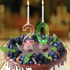 BOUGIE LUMINEUSE CHIFFRE 2 LED CLIGNOTANT 7CM