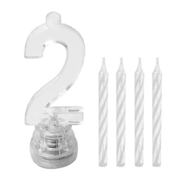 BOUGIE LUMINEUSE CHIFFRE 2 LED CLIGNOTANT 7CM