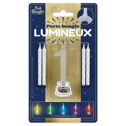 BOUGIE LUMINEUSE CHIFFRE 1 LED CLIGNOTANT 7CM