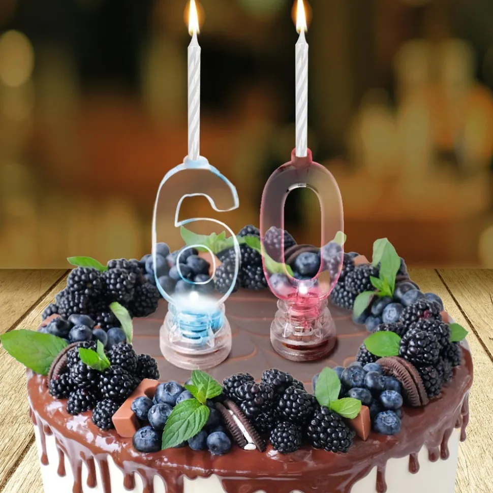 BOUGIE LUMINEUSE CHIFFRE 6 LED CLIGNOTANT 7CM