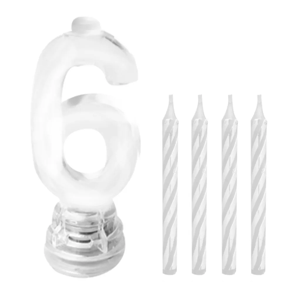 BOUGIE LUMINEUSE CHIFFRE 6 LED CLIGNOTANT 7CM