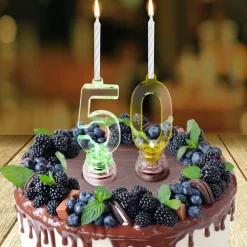 BOUGIE LUMINEUSE CHIFFRE 5 LED CLIGNOTANT 7CM