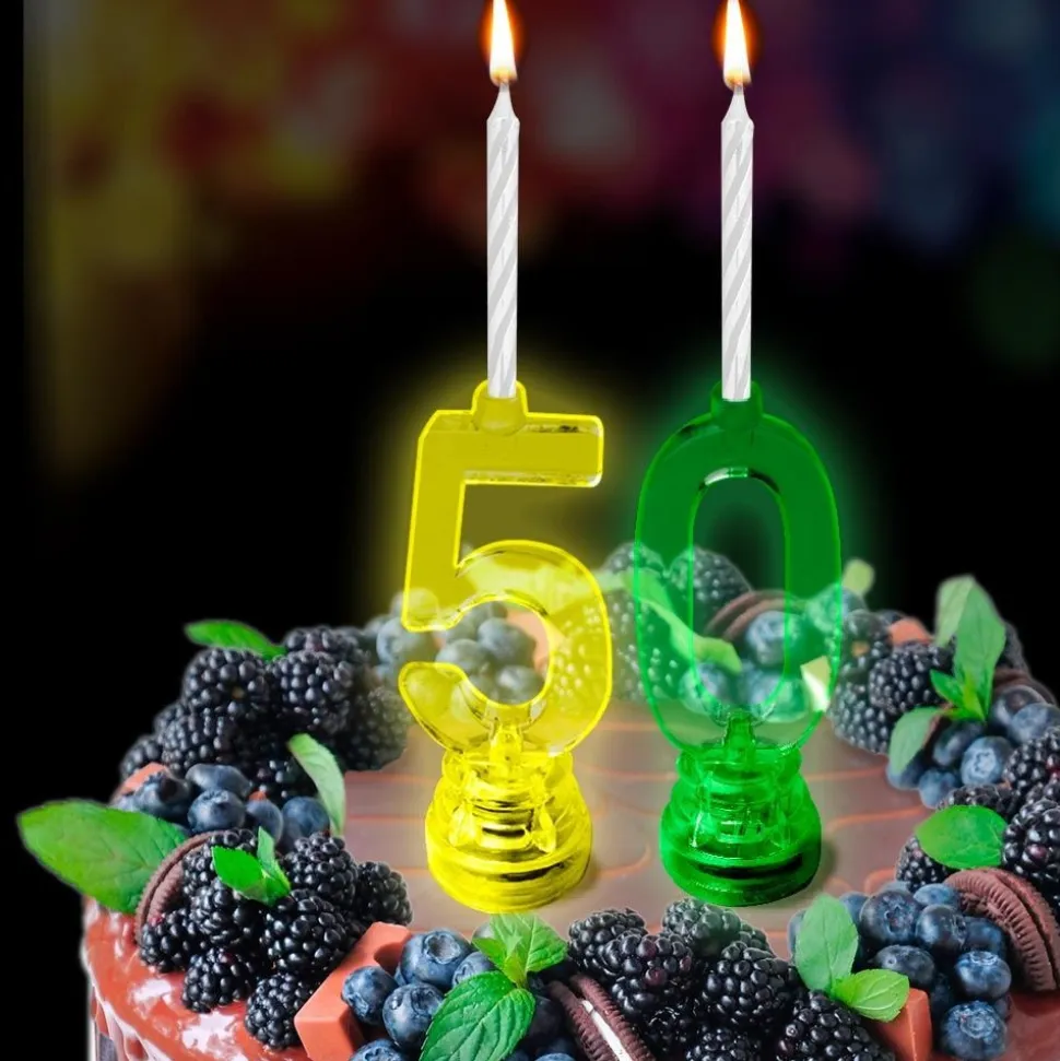 BOUGIE LUMINEUSE CHIFFRE 5 LED CLIGNOTANT 7CM