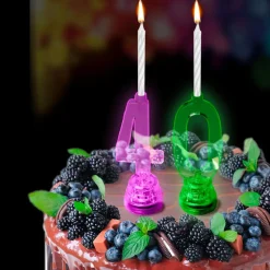 BOUGIE LUMINEUSE CHIFFRE 4 LED CLIGNOTANT 7CM