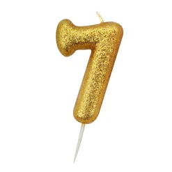 BOUGIE OR PAILLETTÉ CHIFFRE 7