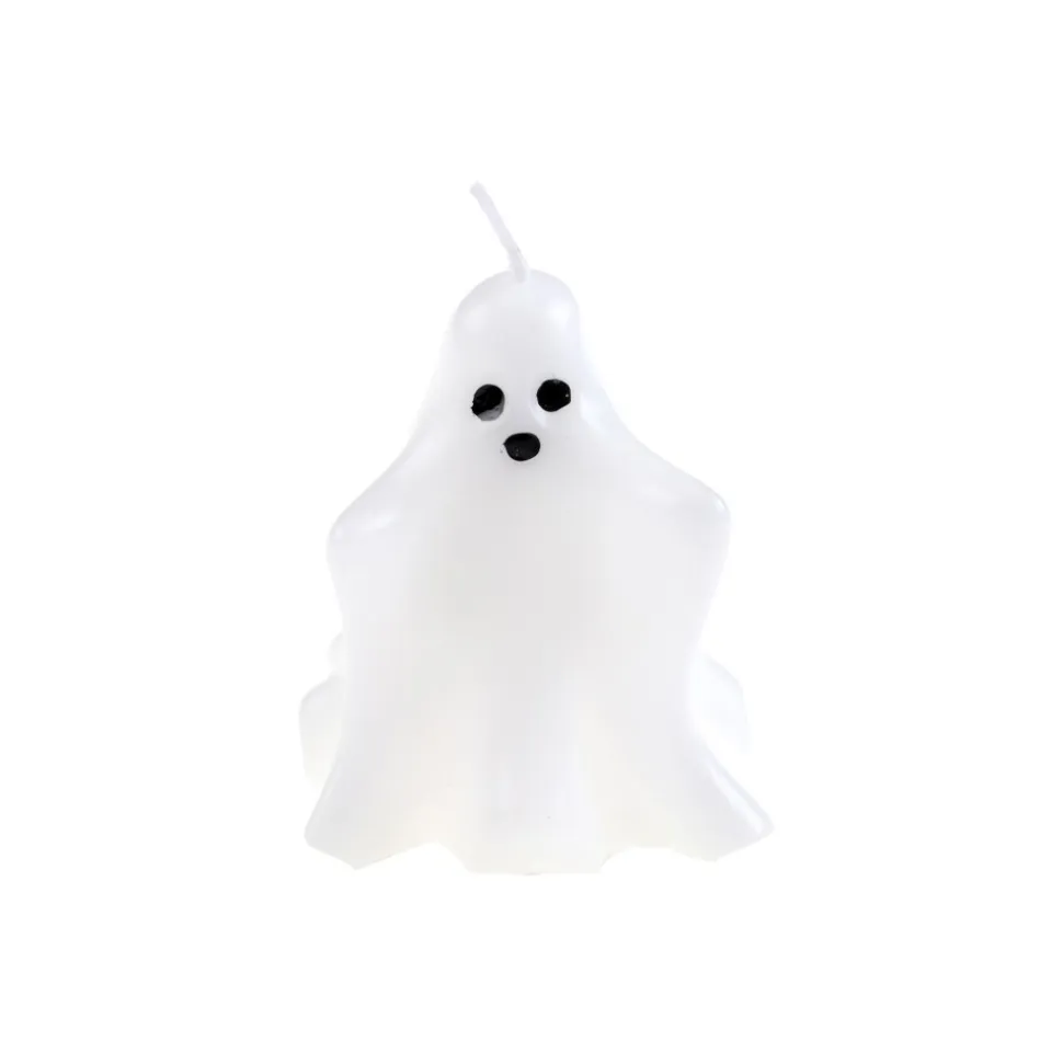 BOUGIE PARAFFINE FANTÔME ERRANT 7.5X8.5CM BLANC