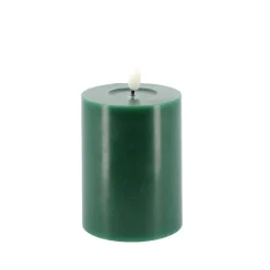 BOUGIE PILIER CIRE GLOSSY FLAMME LED 7X10CM VERT