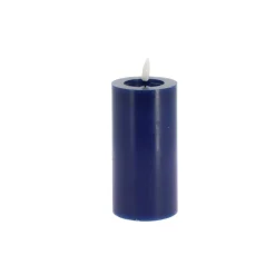 BOUGIE PILIER CIRE GLOSSY FLAMME LED 7X15CM INDIGO