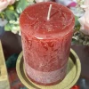 BOUGIE PILIER CIRE RUSTIQUE 11X7CM 51H ROUGE