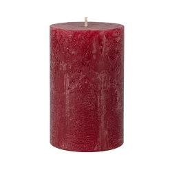 BOUGIE PILIER CIRE RUSTIQUE 11X7CM 51H ROUGE