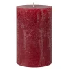 BOUGIE PILIER CIRE RUSTIQUE 14X7CM 69H ROUGE