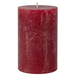BOUGIE PILIER CIRE RUSTIQUE 14X7CM 69H ROUGE