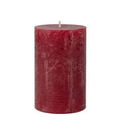 BOUGIE PILIER CIRE RUSTIQUE 8X6CM 25H ROUGE