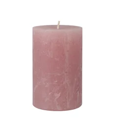 BOUGIE PILIER CIRE RUSTIQUE 8X6CM 25H ROSE ANTIQUE