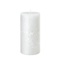 BOUGIE PILIER CIRE RUSTIQUE 8X6CM 25H BLANC
