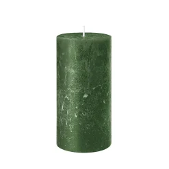 BOUGIE PILIER CIRE RUSTIQUE 8X6CM 25H VERT FONÇÉ