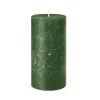 BOUGIE PILIER CIRE RUSTIQUE 11X7CM 51H VERT FONÇÉ