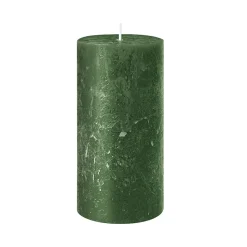 BOUGIE PILIER CIRE RUSTIQUE 11X7CM 51H VERT FONÇÉ