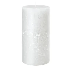 BOUGIE PILIER CIRE RUSTIQUE 14X7CM 69H BLANC